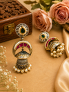 Khastiya Pachi Kundan earrings