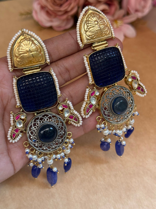 Russian stone kashmiri earrings image 0