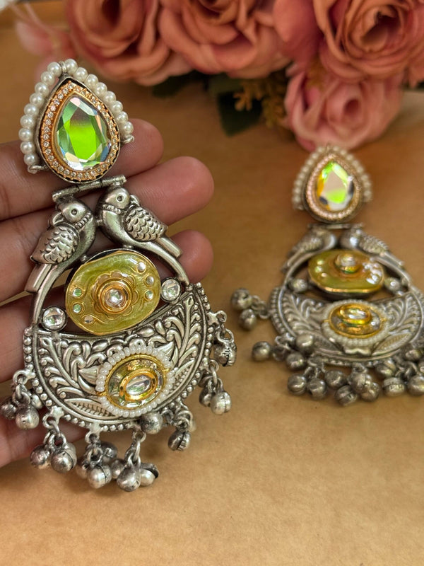 Bird stone kashmiri earings image 0