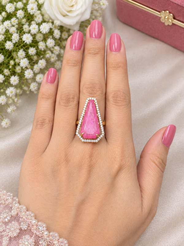 Pink stone ring