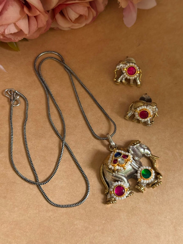 Kundan Elephant long necklace image 1