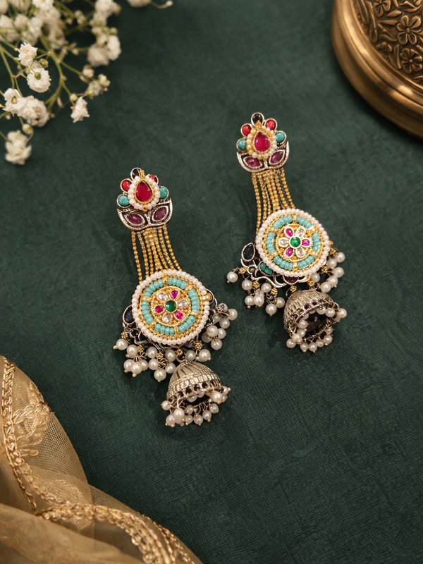 Urva Pachi Kundan earrings