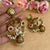 GOLDEN BRAHM PACHI KUNDAN EARINGS image 0