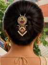 Pachi Kundan hair brooch