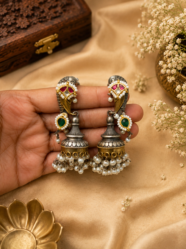 Peacock earrings