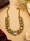 Kolhapuri golden pachi Kundan necklace