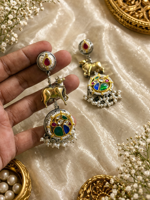 Cow Kundan earrings
