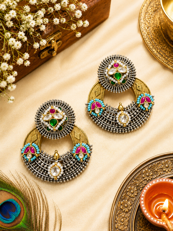 Pachi Kundan earrings
