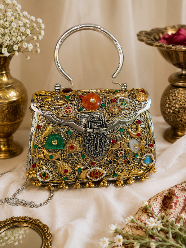 Premium quality fusion, Kundan work purse