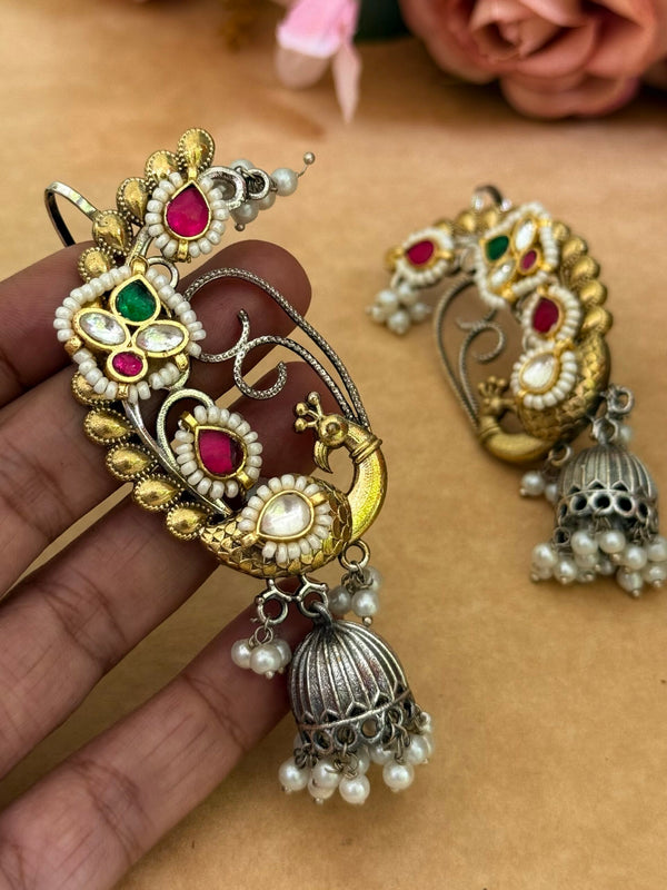 A-GOLDEN PAKSHI KUNDAN EARCUFF image 0