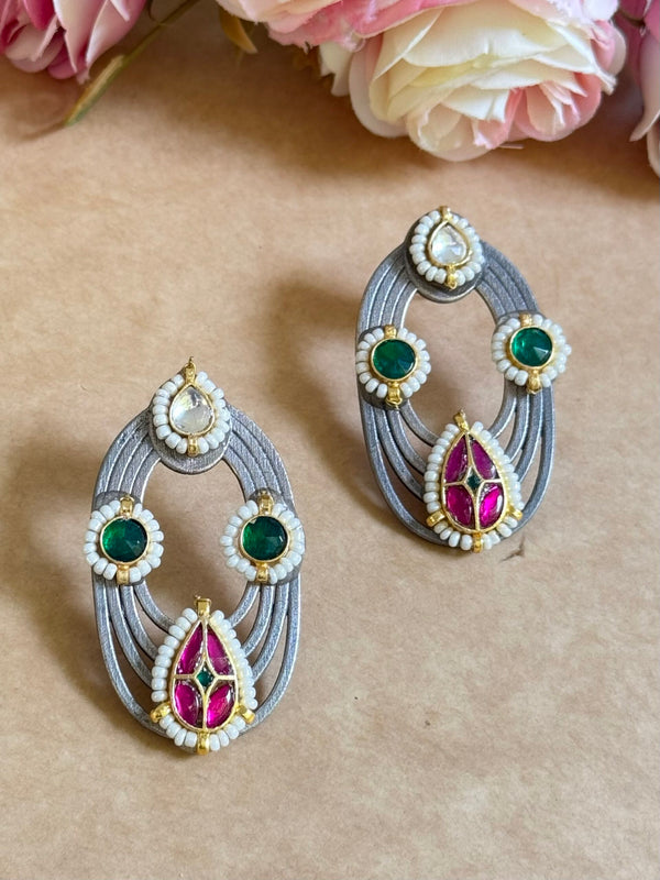 JADUHI PACHI KUNDAN EARINGS image 0