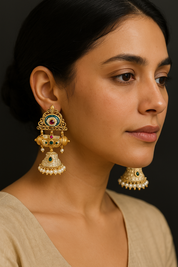 AASHIQ PACHI KUNDAN EARINGS image 0