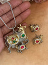 Kamadhenu chain pendal with earring image 1