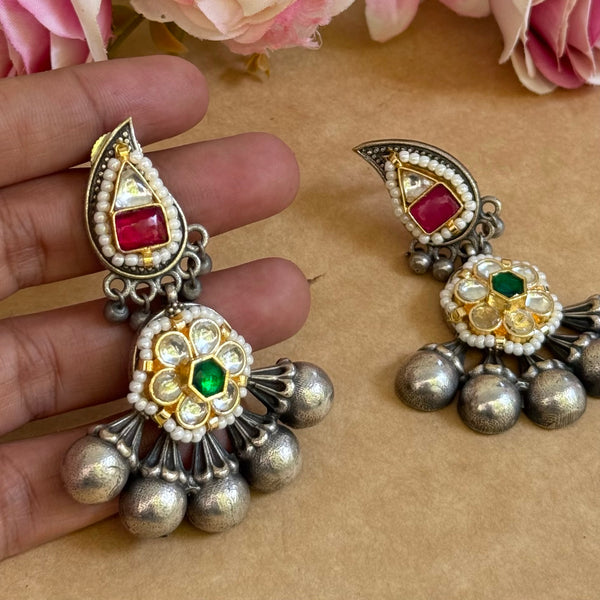 TAPKI PACHI KUNDAN EARINGS image 0