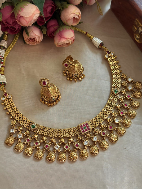 Golden brass necklace image 0