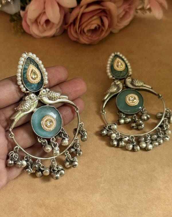 ILLUMINATE ETHNIC EMERALD STONE EARINGS image 0