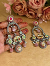 PINK KUNDAN PREMIUM EARINGS image 0