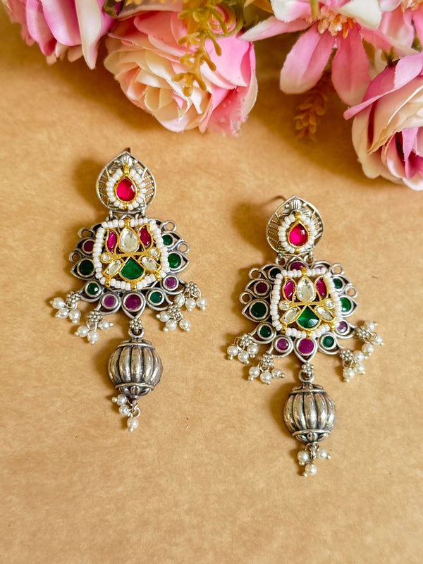 JAANISAR PACHI KUNDAN EARINGS image 0