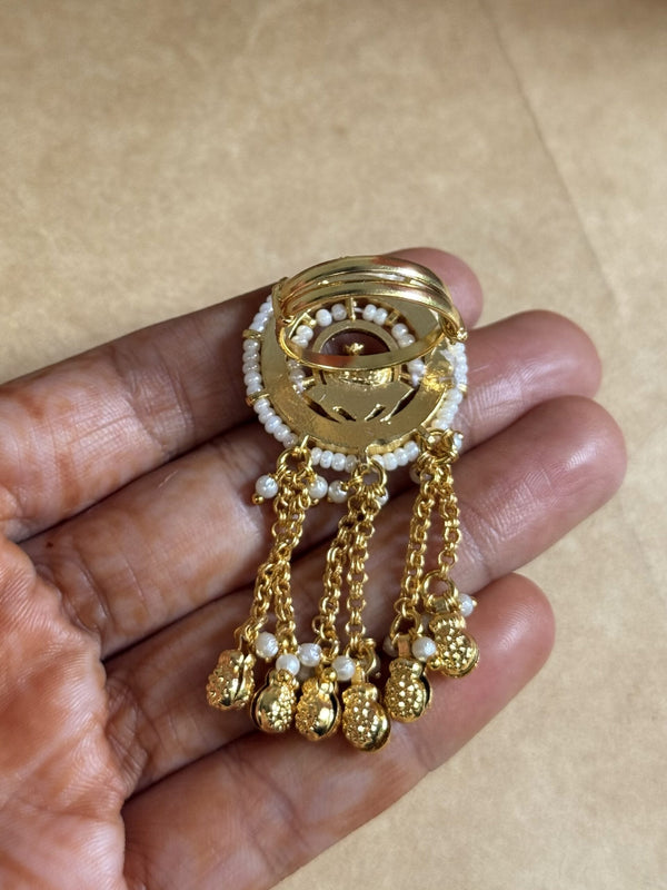A-adjustable Kundan ring image 1