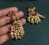 CAMEL PACHI KUNDAN EARRINGS image 1