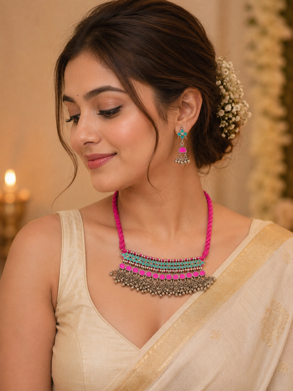 Afghani mirror necklace