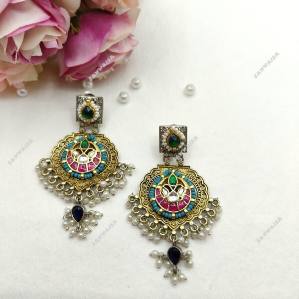 DUALTONE KUNDAN EARINGS