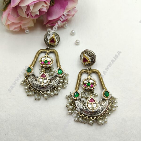 WHITE PEARL KUNDAN EARINGS