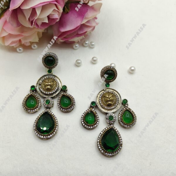 SABYASACHI GREEN STONE EARINGS