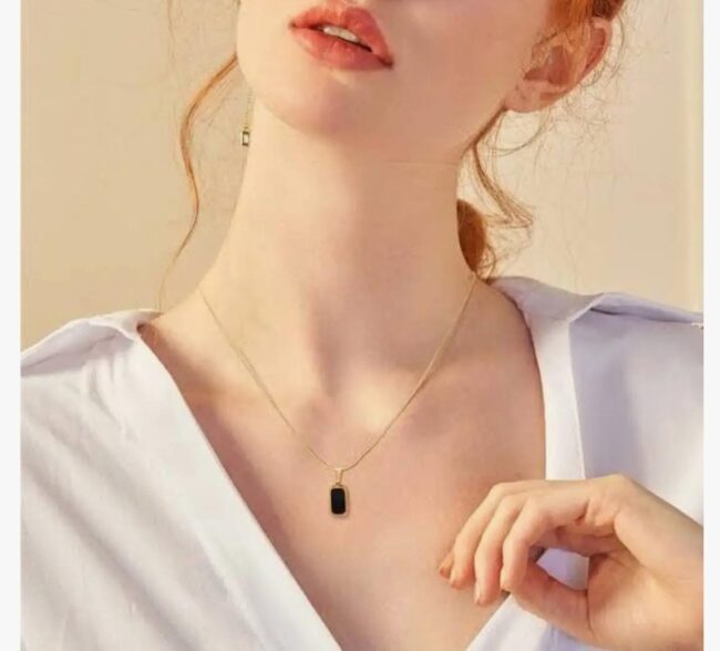 A-Crystal Gold-Plated Stainless Steel Necklace