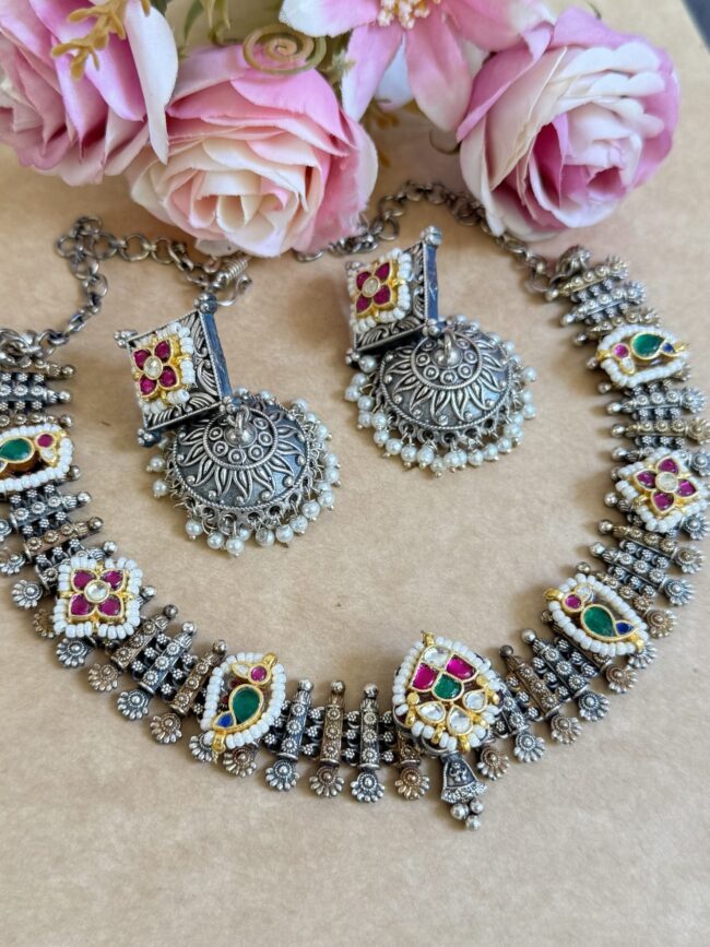 DIYA PACHI KUNDAN NECKLACE