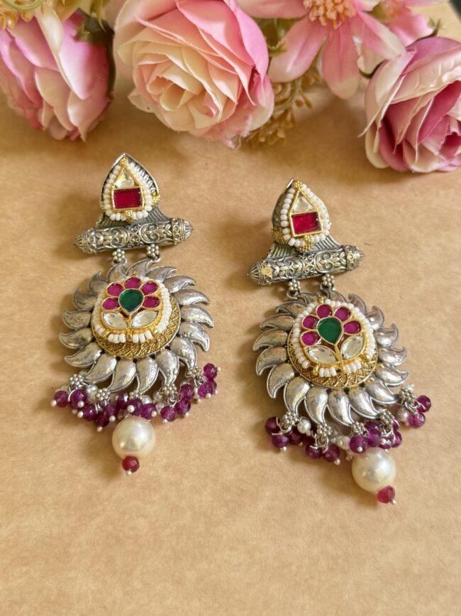 TEEJ PACKHI KUNDAN EARINGS