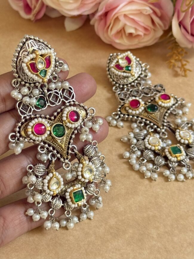RAAZI PACHI KUNDAN EARINGS