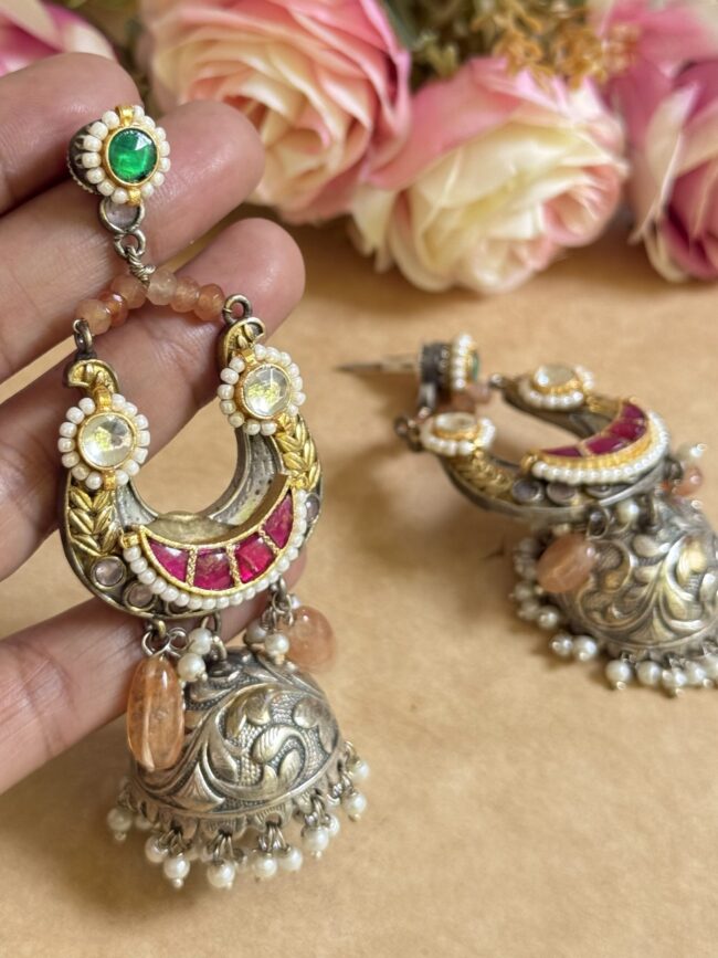 DUALTONE ISHQ PACHI KUNDAN EARINGS