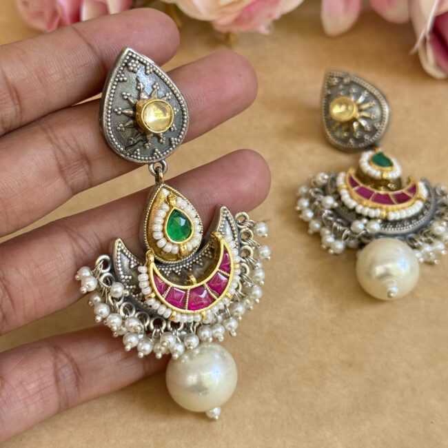 MOTI CHAND PACHI KUNDAN EARINGS