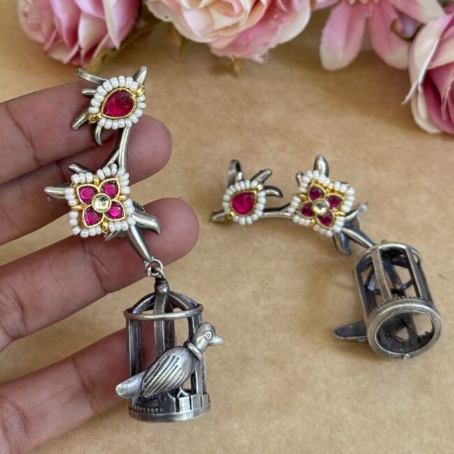 PINJRA PACHI KUNDAN EARINGS