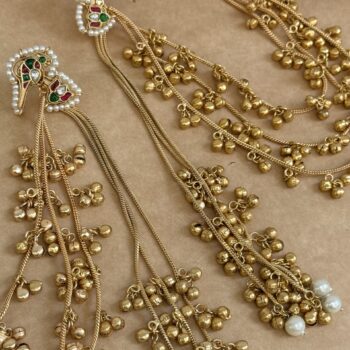 KASHMIRI  PACHI KUNDAN KAAN CHAIN