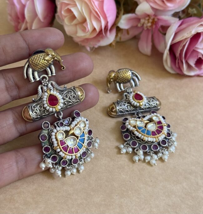 ASTMANGAL PACHI KUNDAN EARINGS