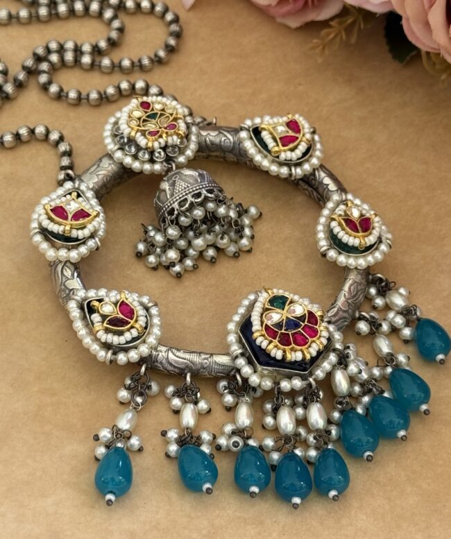 RAJRANI PREMIUM KUNDAN NECKLACE WITH EARINGS